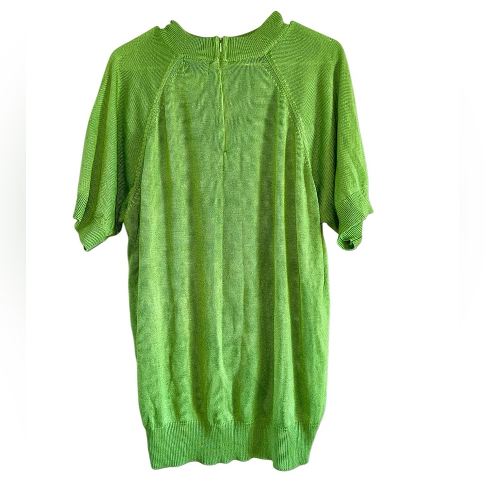 Vintage Rochelle California Chartreuse Green Acrylic Knit Short Sleeve 3XL XXXL - Picture 3 of 5